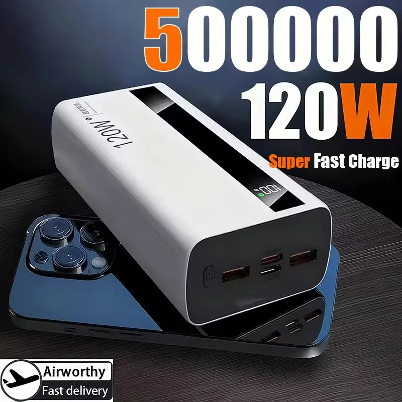

Новый PowerBank большой емкости 500000 мАч, 120 Вт, сверхбыстрая зарядка, портативный внешний аккумулятор Powerbank CCC для iphone Huawei Xiaomi