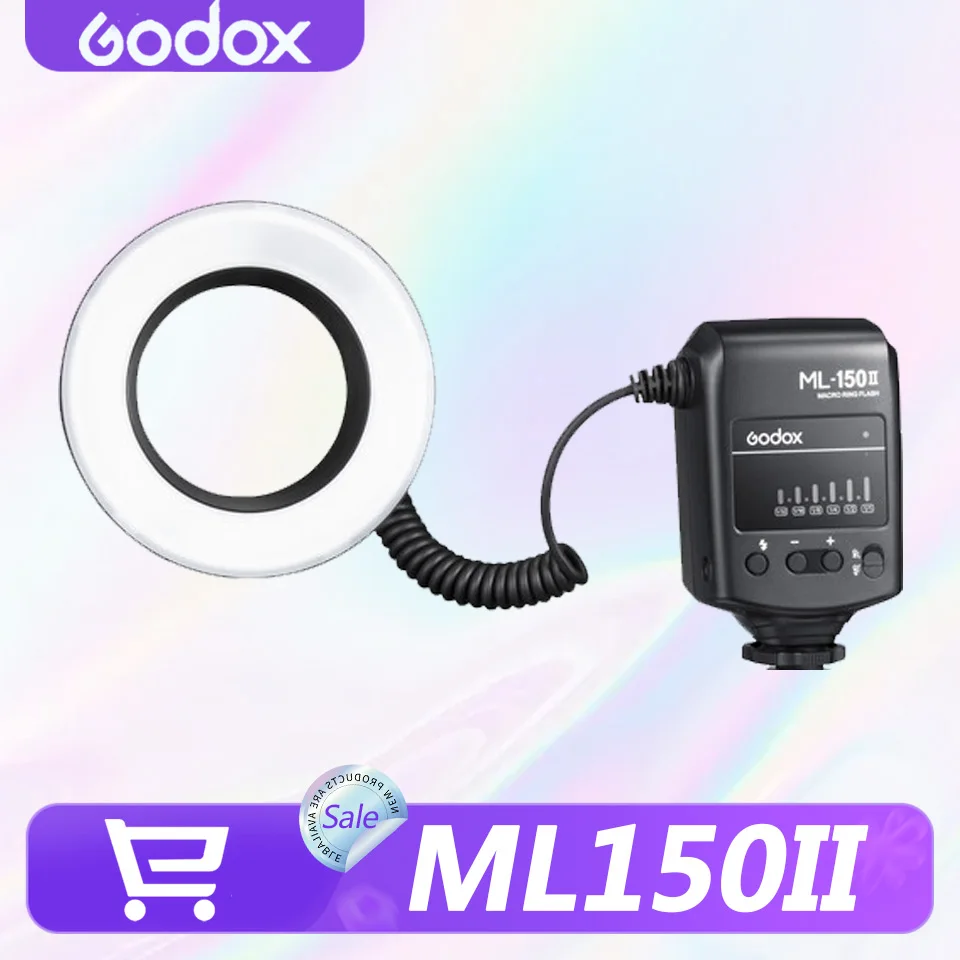 

Godox ML150II Macro LED Ring Speedlite Flash with 0.1-2s Recycling Time for Macro Plant Photography with Hot Shoe Mount