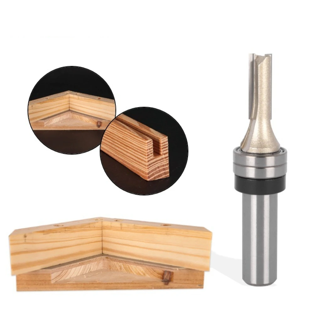 Double Axis Cutting Edge Trimming Machine Electric Wood Milling Cutter Slotting with Bearing Engraving Straight Milling Cutter