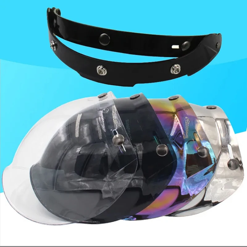 Motorcycle Helmet Bubble Visor Motorbike Helmet Visors Multicolor Vintage Cascos Para Moto Windshield Shield Universal Mask