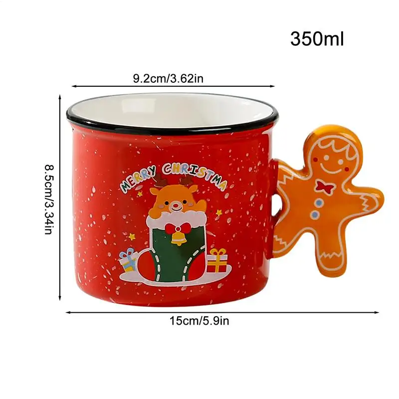 Canecas de café homem de gengibre 350ml xícara de chá cerâmica canecas de café bebida mug com alça de pão de gengibre criativo bonito casal copo de água