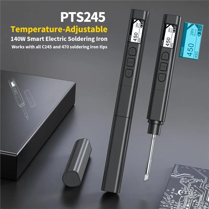 A37T-PTS245 Soldering Iron Kit PD3.1 140W Smart Digital Mini Solder Station For Electronics DIY Repair Soldering Kit