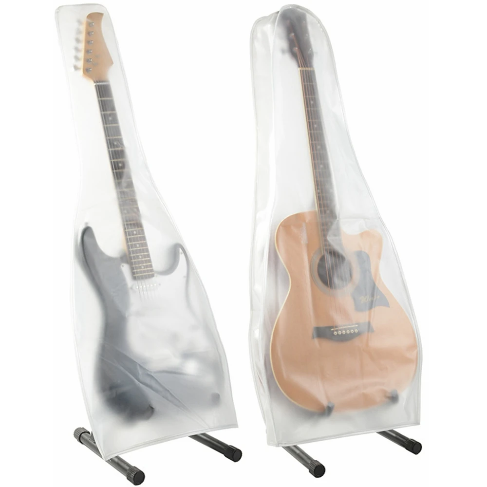 Guitar Dust Cover Transparent Translucent Dust-proof Waterproof Acoustic Electric Guitar Cover Dust Protective Storage Bag