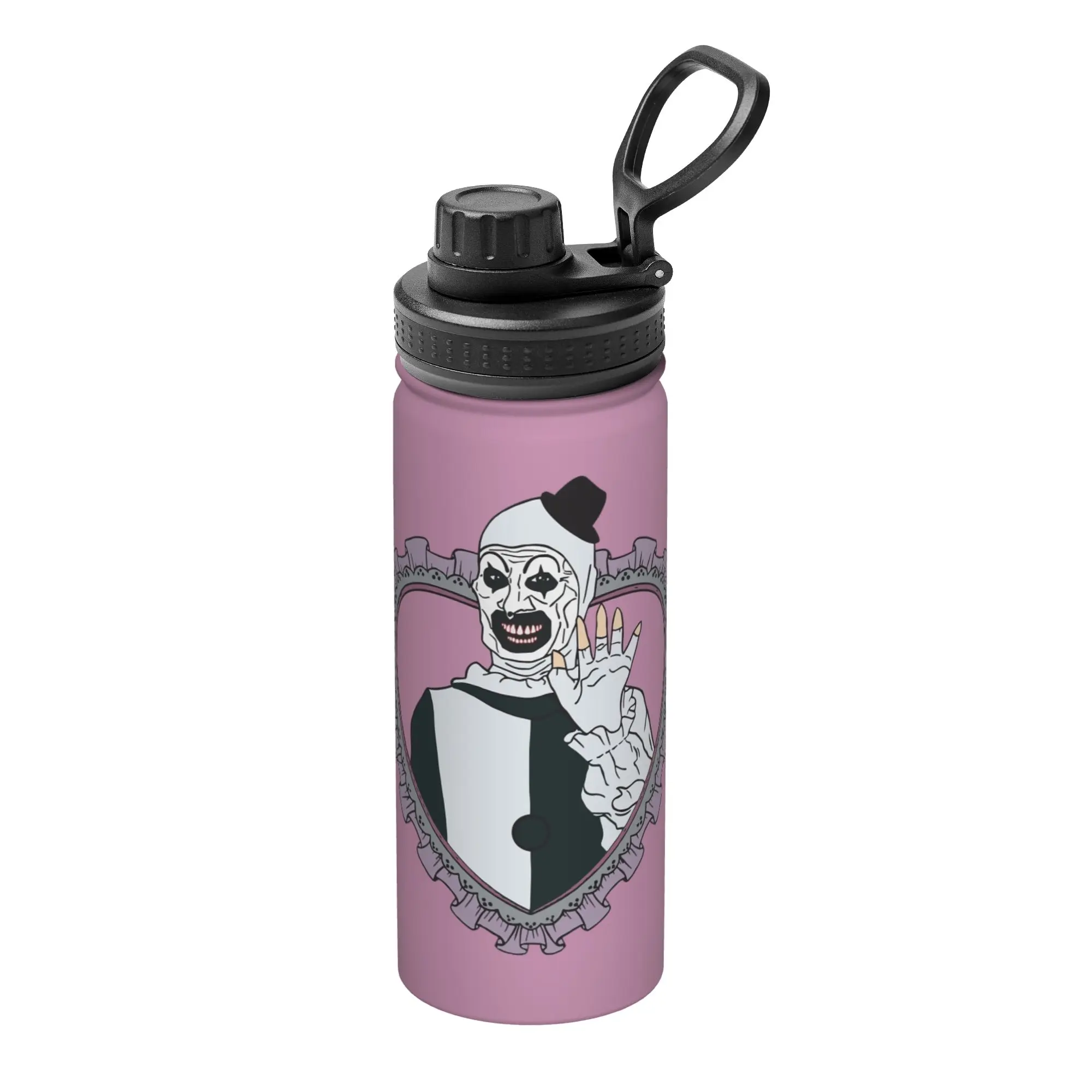 Cute Terrifiers Love Horror 18OZ Sports Insulated Kettle  Thermal Cup Stainless Steel Office Home Mug Water Bottle
