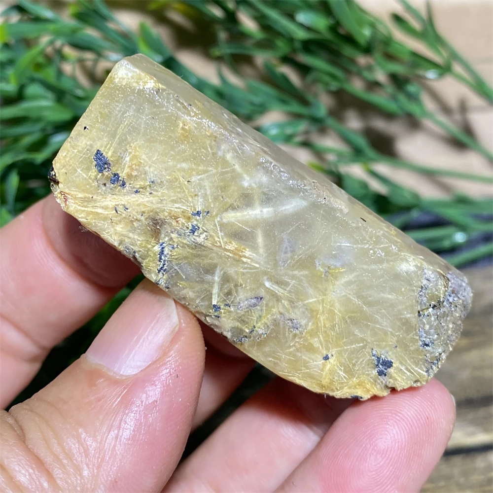 Rough Raw Stone Natural Gold Rutilated Gemstone Quartz Hair Crystal Feng Shui Mineral Energy Healing  Home Decor Palm  Gift