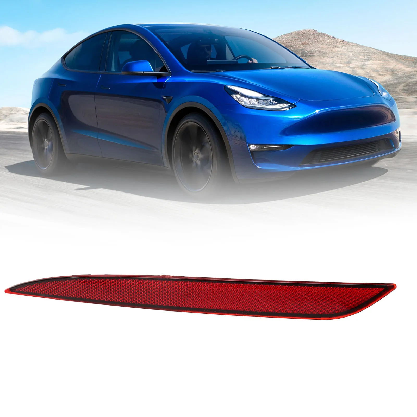 Rear Bumper Reflector Red Lens Car Tail Reflector Light Replacement for Tesla Model Y 2020 to 2023