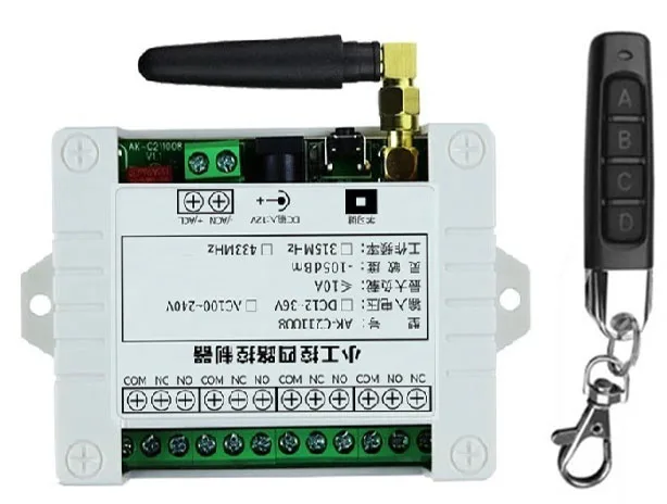 Smart Multiple DC 12V 24V 36V 10A 433 MHz 4CH 4 CH 4 Channel Wireless Relay RF Remote Control Switch Receiver+Transmitter
