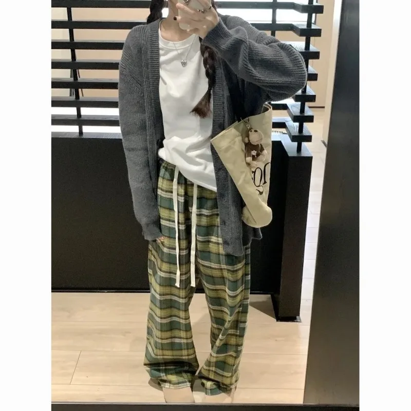 

Miiiix Retro Lazy Style Wide Leg Pants for Women Autumn Korean Version High Waisted Loose Casual Straight Leg Floor Pants