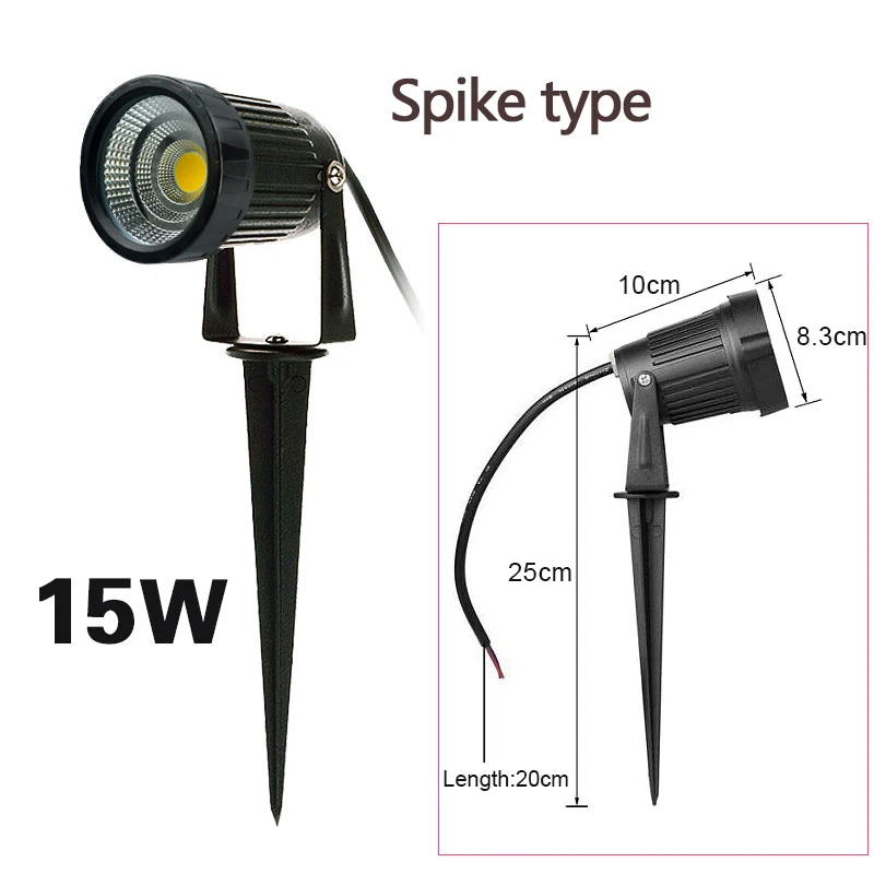 LED COB Tuinverlichting 5W 7W 10W 15W Outdoor Spike Gazon Lamp Waterdichte Verlichting Tuin pad Spots AC110V 220V DC12V 24V
