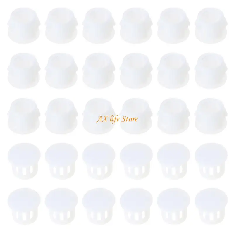 J2HA 30 قطعة من سدادات ثقب البلاستيك الأبيض أغطية لولبية غطاء نوع لوحة المقابس لخزانة المطبخ وتثبيت لوحة الأثاث #2