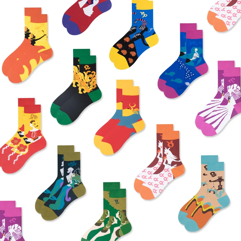 Retro socks female ins tide tube fungus edge three-dimensional stitching Sen series literary stitching socks