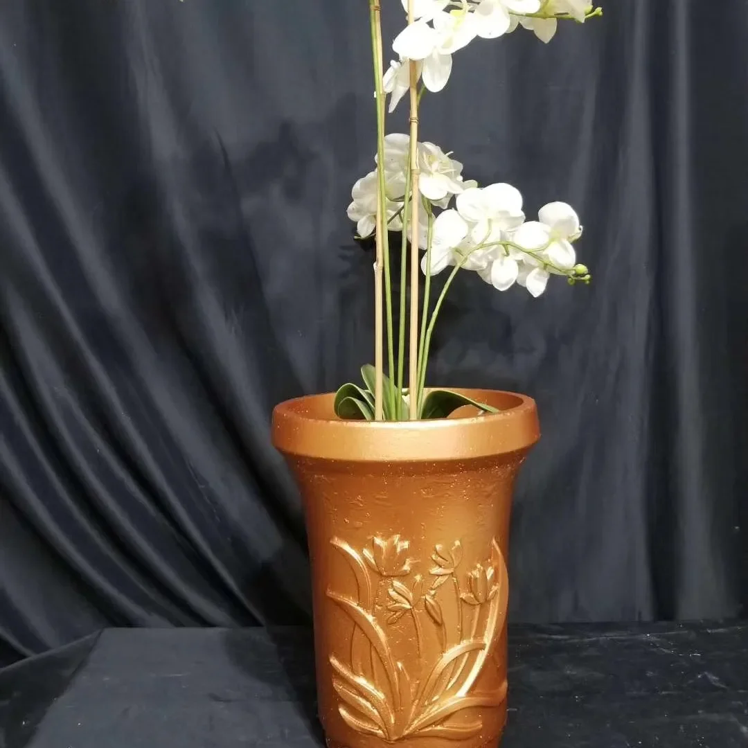 Flower pot mold New cement tall round bonsai Homemade plastic steel thickened Roman column vase abrasive tool