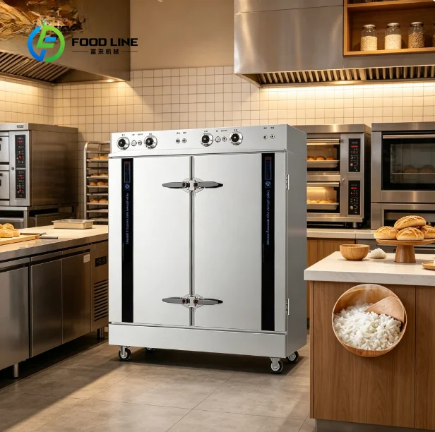 Professional Steam Cabinet Steamer with High Capacity Stainless Steel Interior,  Adjustable Shelves  for Restaurants, Hotels