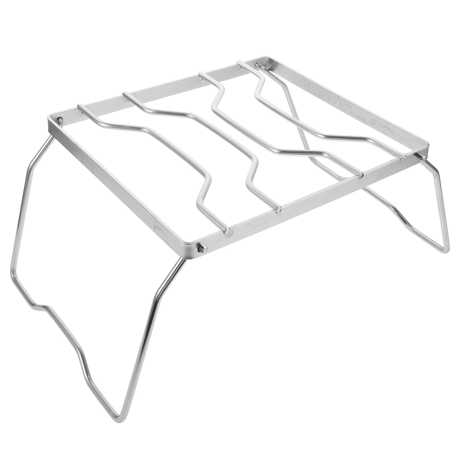 

Portable Stainless Steel Foldable Bbq Grill Rack For Campfire Outdoor Cooking Collapsible Camping Stove Stand With Grid Pattern