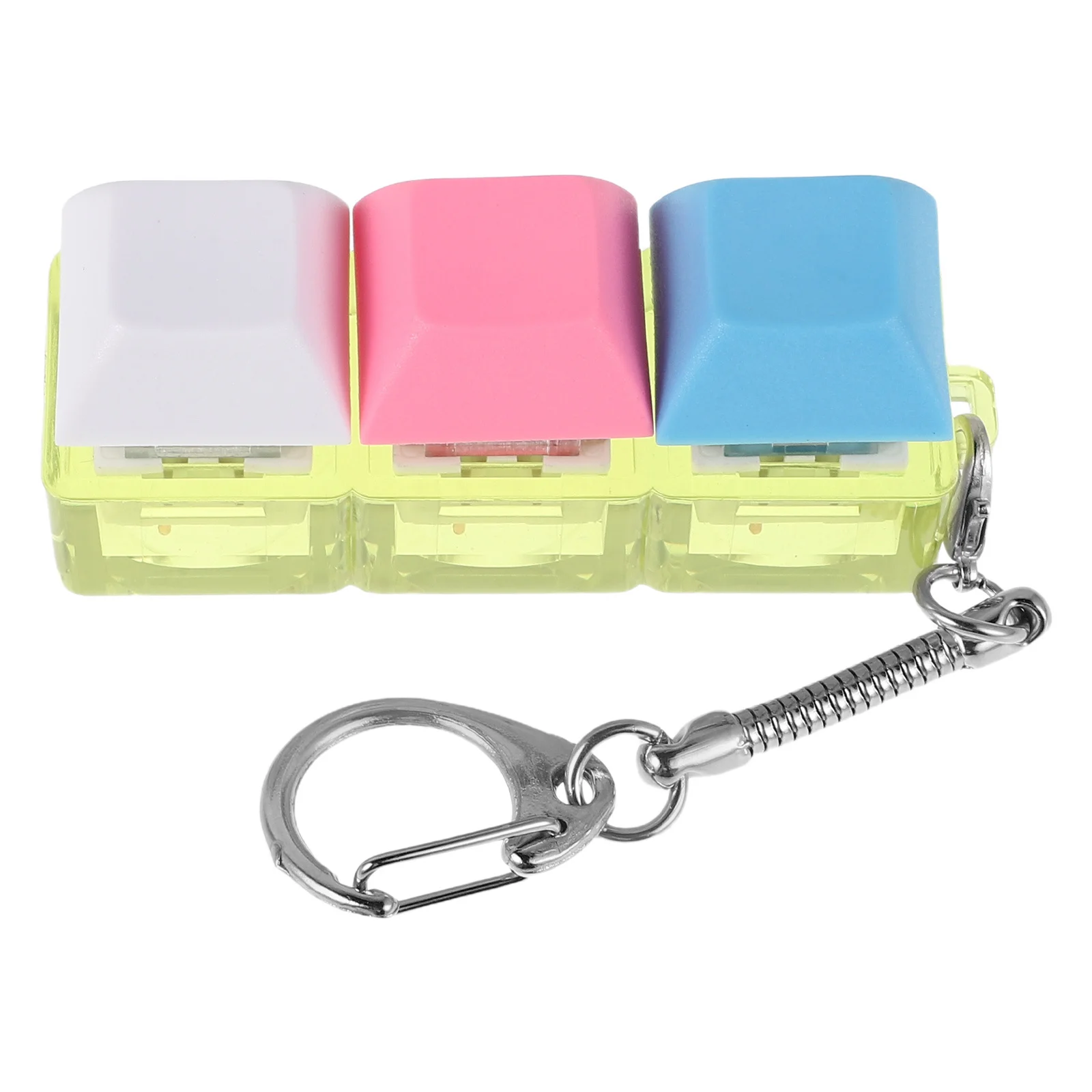 

Keyboard Keychain Transparent Cap Tactile Clicker Sensory Fidget Fun Stress Relief for Office Home Travel Key Decoration