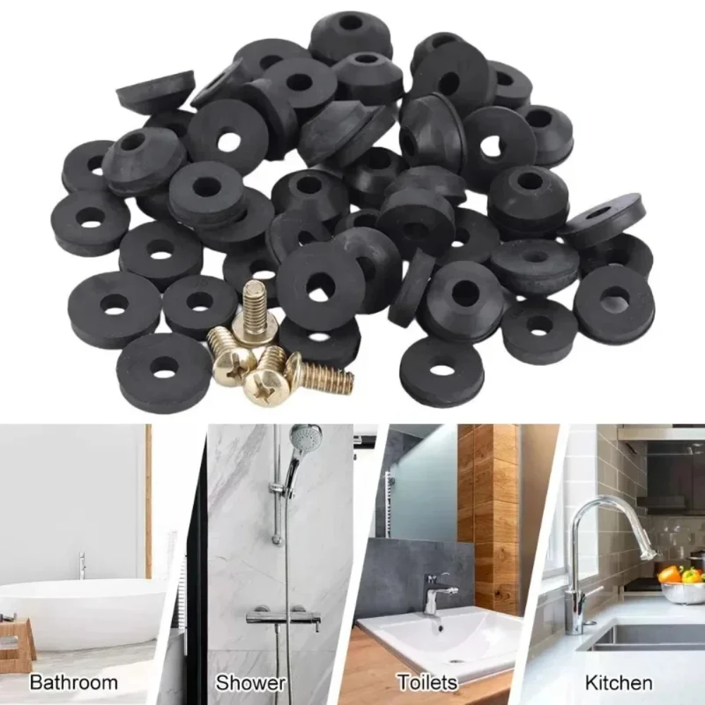 48pcs/set Faucets Water Pipe Gaskets Rubber Sealing Rings For Showers Repair Faucets Sink Leakage Hardware Accessories