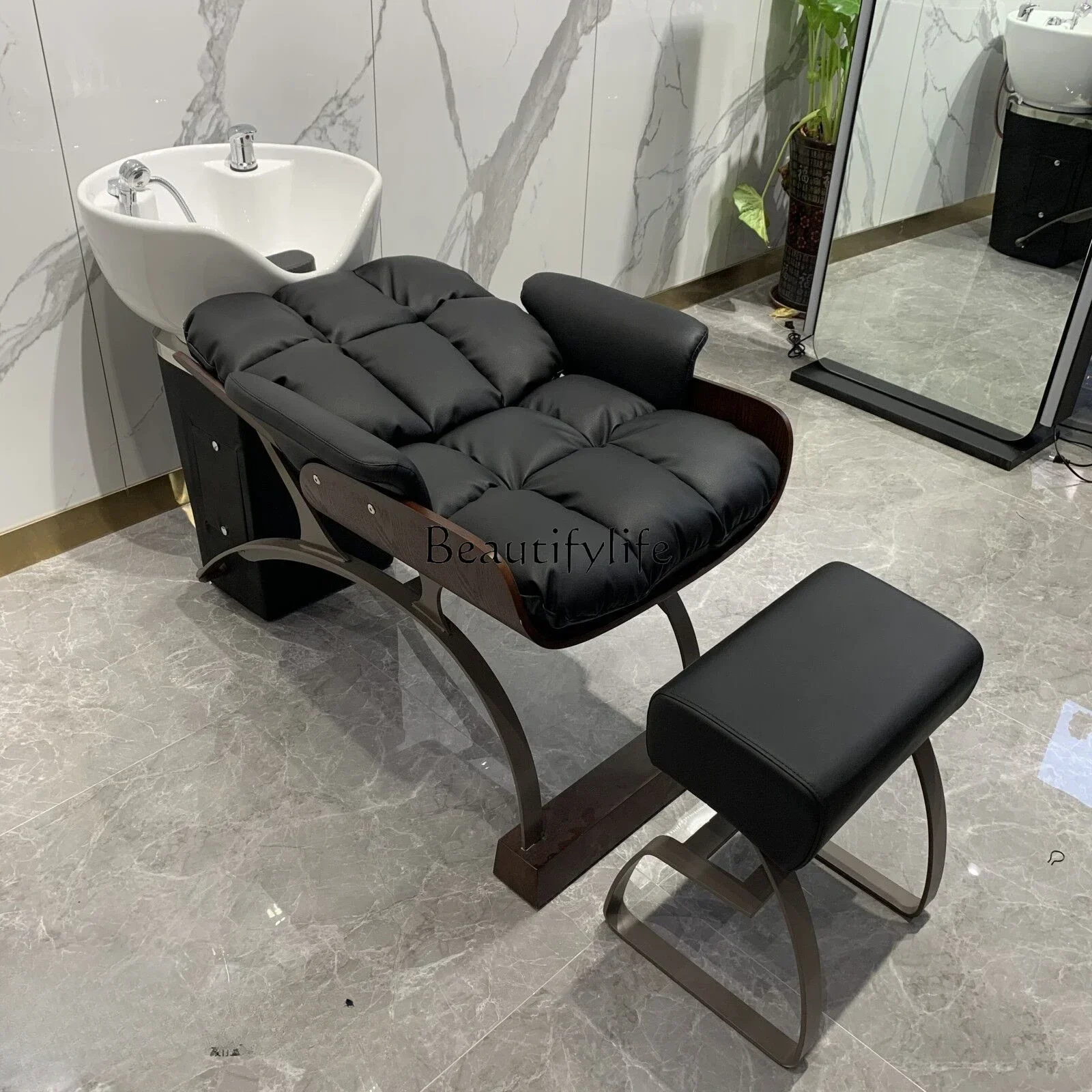 X4 Hair Saloon Dedicated Stainless Steel Hairdressing Flushing Bed Simple