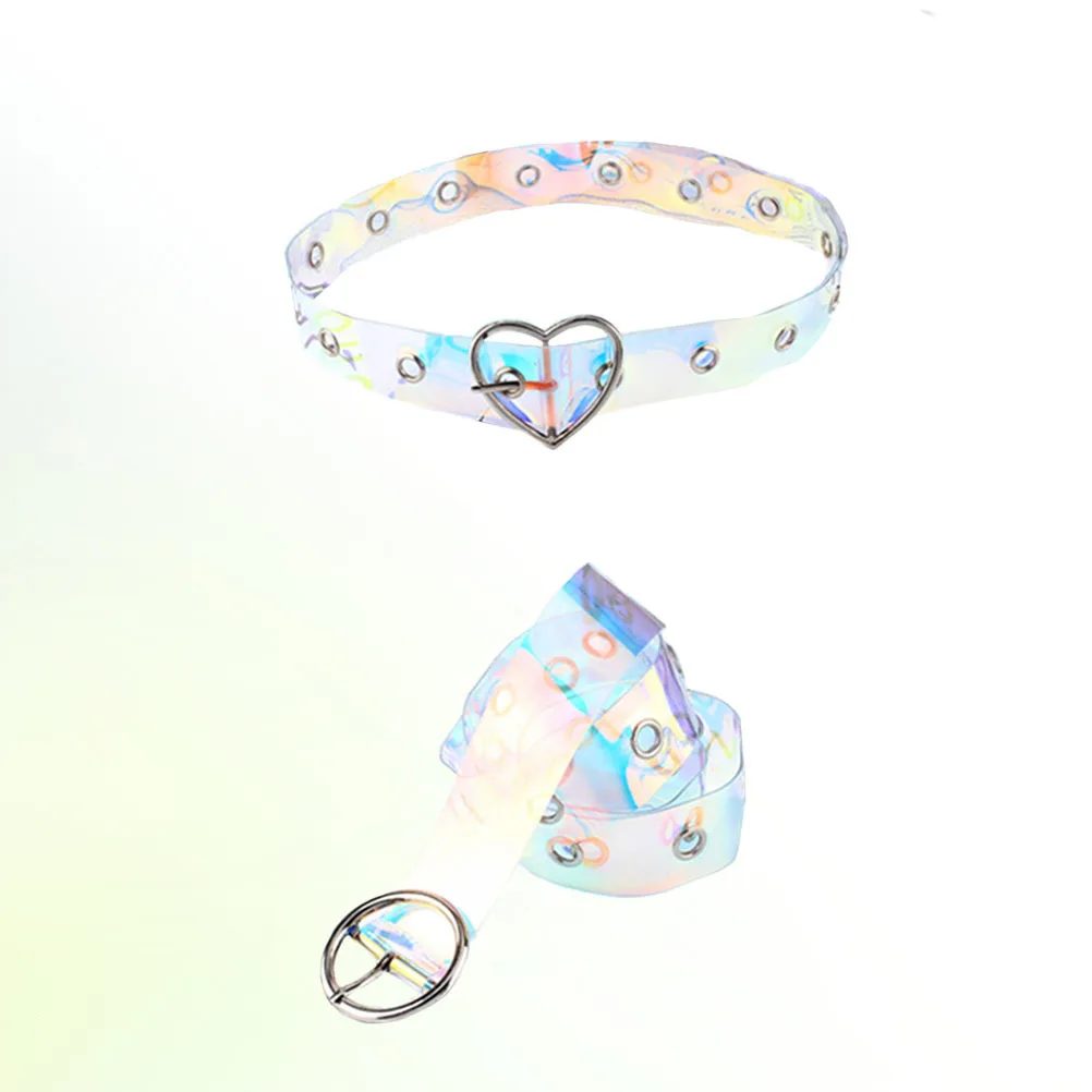 

2Pcs Women Transparent Waist Belt Plastic Shiny Buckle Fashion Casual Jeans Pants Accessory Women Belts Shiny Belts