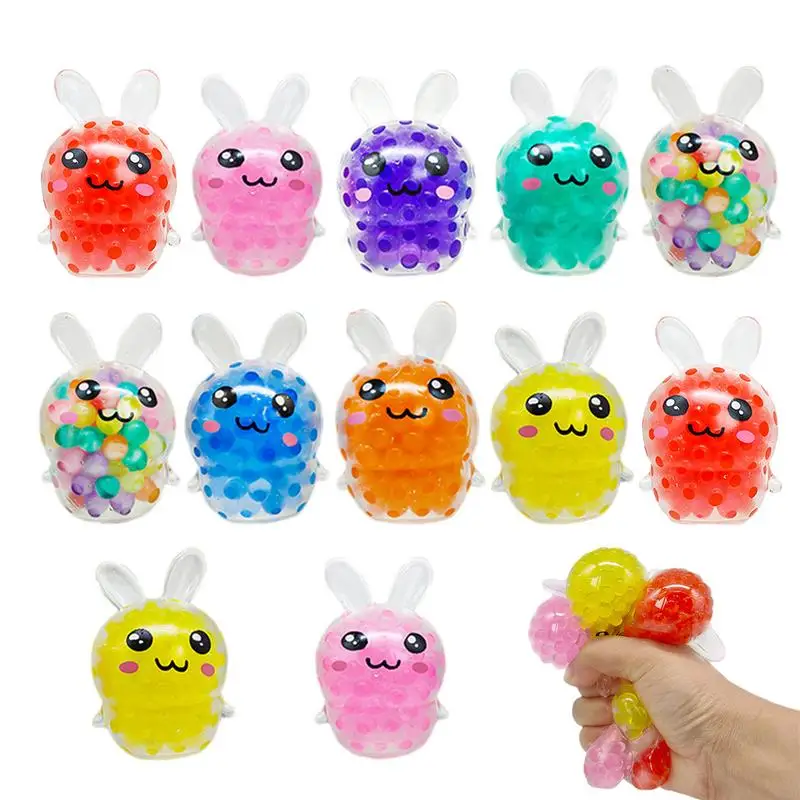 

Stress Balls For Kids Easter Bunny Squeeze Ball Toys 12 PCS Stretchy Relaxing Sensory Stress Toy Pinch Toy For Stress Relief