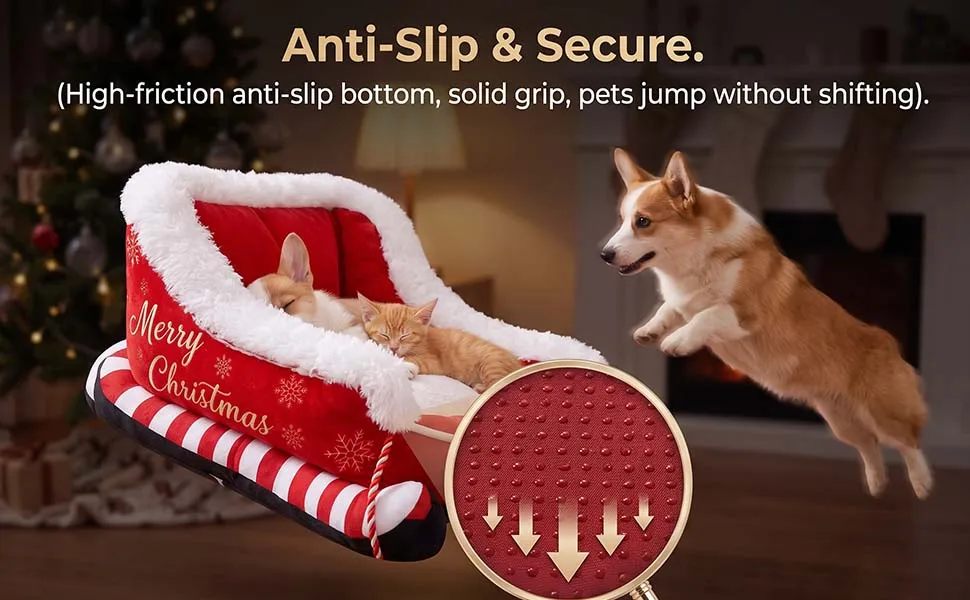 Christmas Dog Bed Sleigh