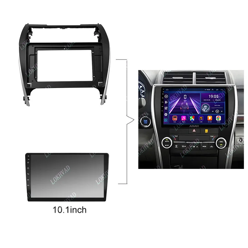Car Radio Fascias For Toyota Camry USA Mid-east 2012-2014 Edition 10 inch Stereo Panel Harness Power Cable Adapter Canbus