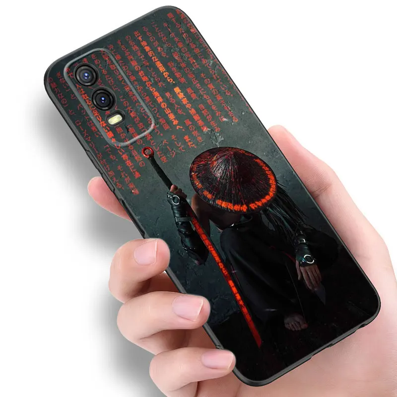 Japan Samurai Red Sun Black Phone Case For VIVO V27 V29 V30 Pro Y02 Y15 Y17 Y33 Y76 S Y27 Y55 Y78 5G Y16 Y21 Y22 Y35 Y36