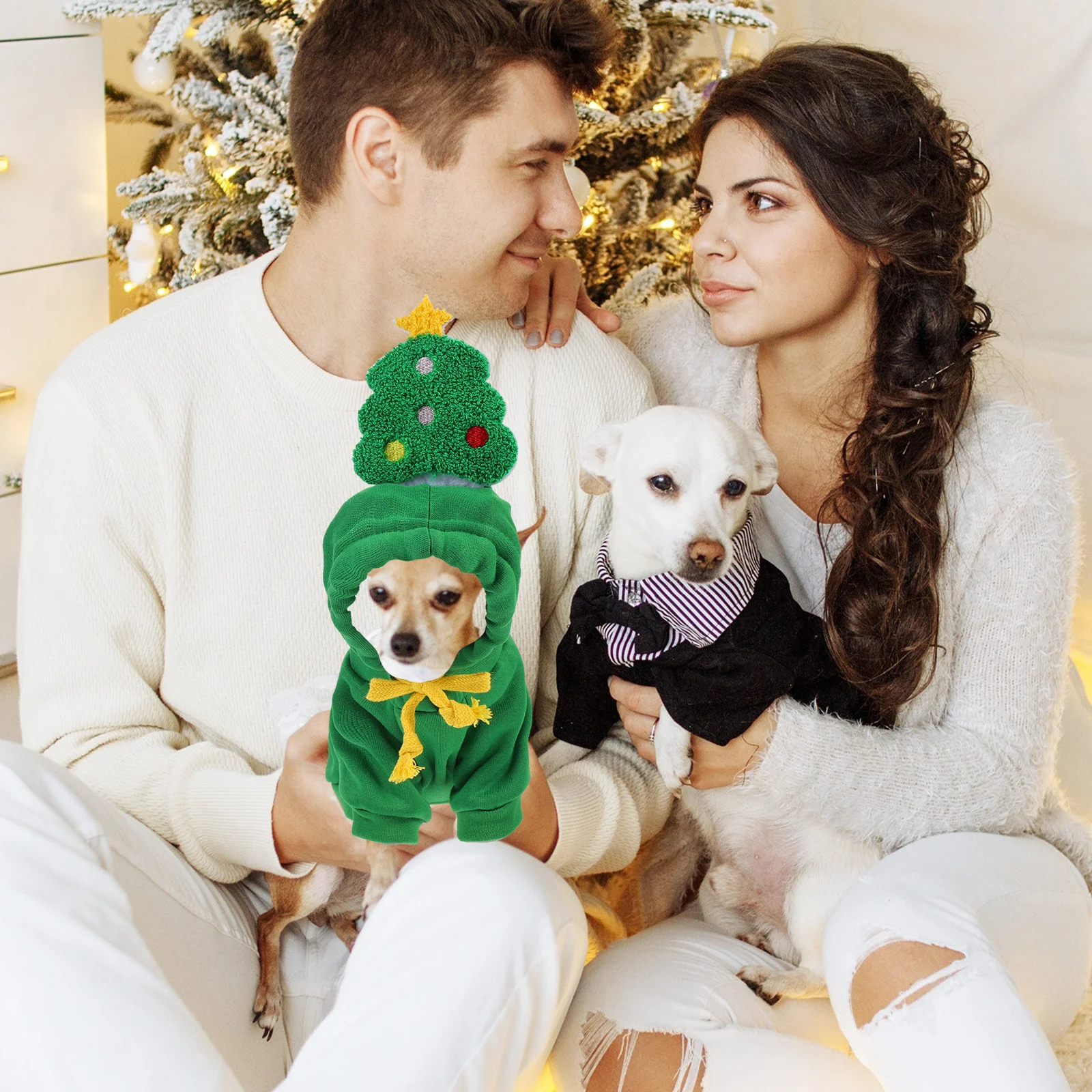 부드러운 애완동물용 크리스마스 후드티 이미지