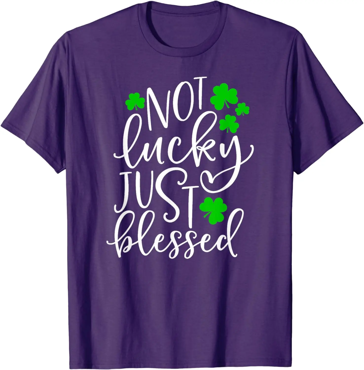 Funny Not Lucky Just Blessed Cute St. Patrick's Day Clover Gift T-Shirt Clovers Graphic T Shirts Oversized T Shirt Four Seasons