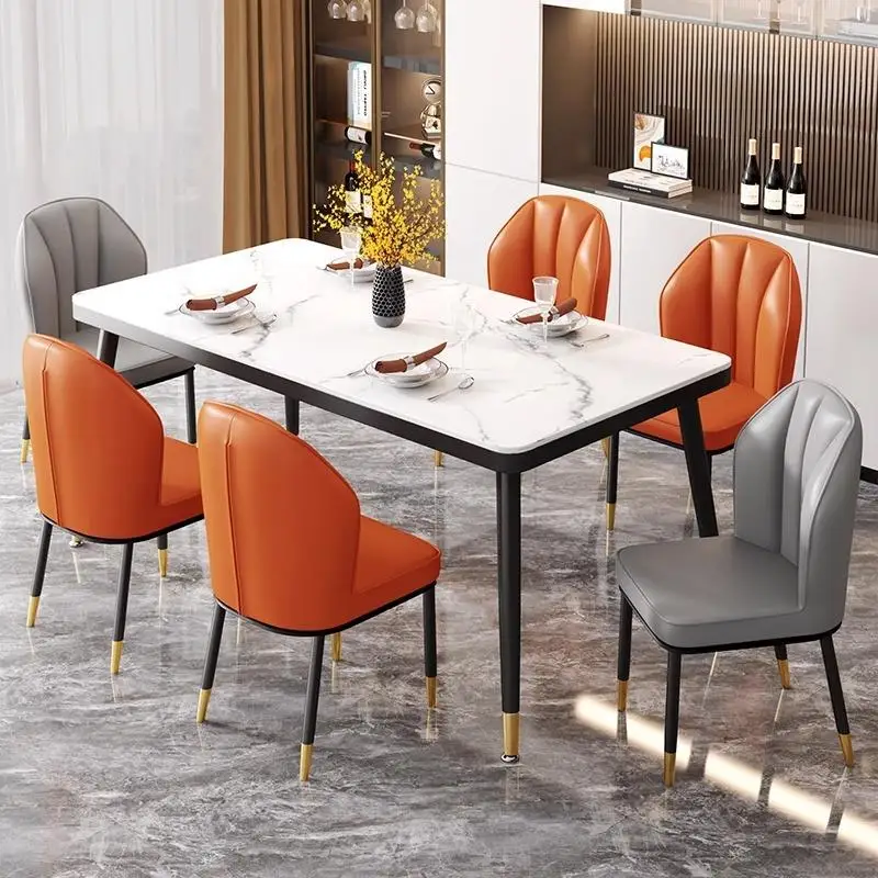 Modern Luxury Dining Chair Nordic Barest Simple Home Restaurant Chair Soft Padded eup Stool Dining Table Chair image 3