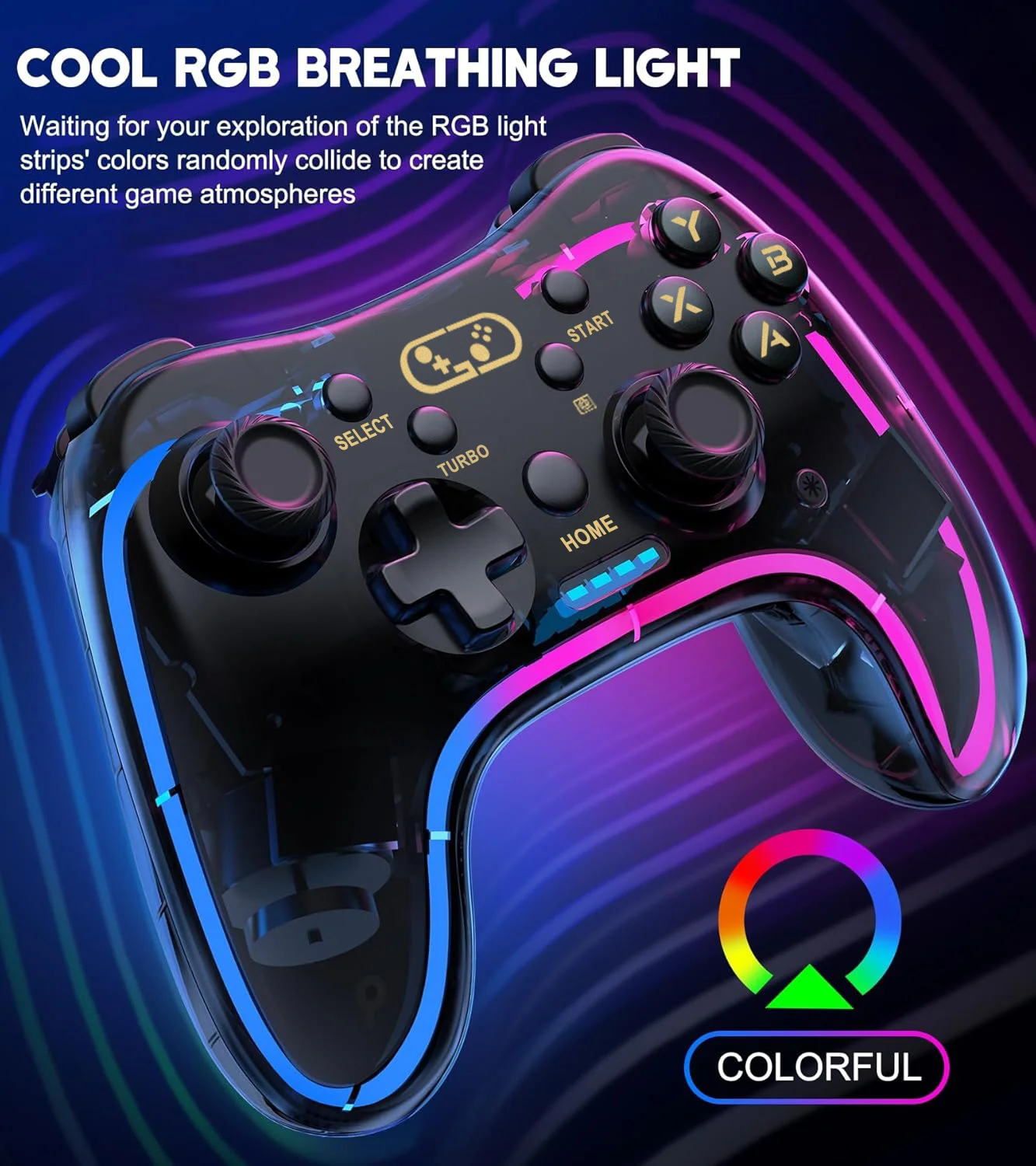 

Игровой контроллер 8039 со встроенной подставкой для телефона, RGB-подсветкой, совместимый с портативными игровыми устройствами