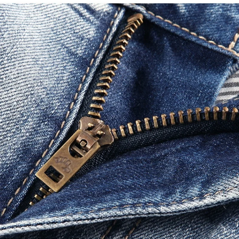 2025 New Summer thin stretch multi pocket workwear, slim fit denim shorts, cropped pants, casual jeans for men - Image 5