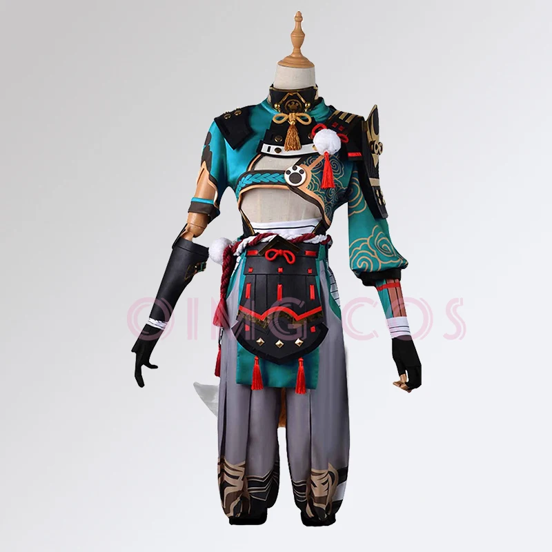 Genshin Impact Gorou disfraz de Cosplay para hombres, uniforme con peluca, Anime, Disfraces de Halloween, Juego