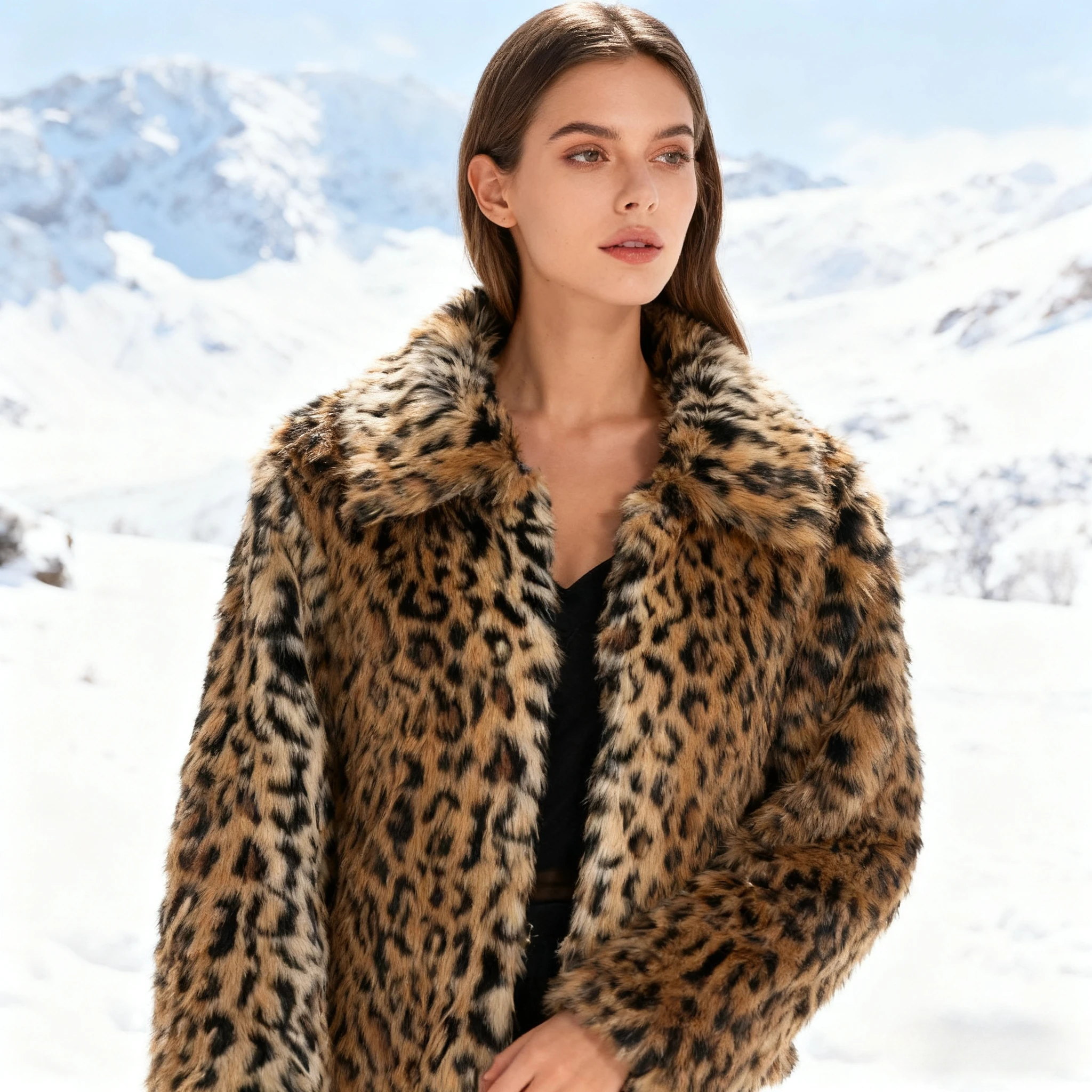 النساء فو الفراء ليوبارد معاطف العمل سترة معطف قصير رفض طوق سميكة الدافئة Y2k الشارع الشهير أنيقة الخريف جواكت شتوية #1