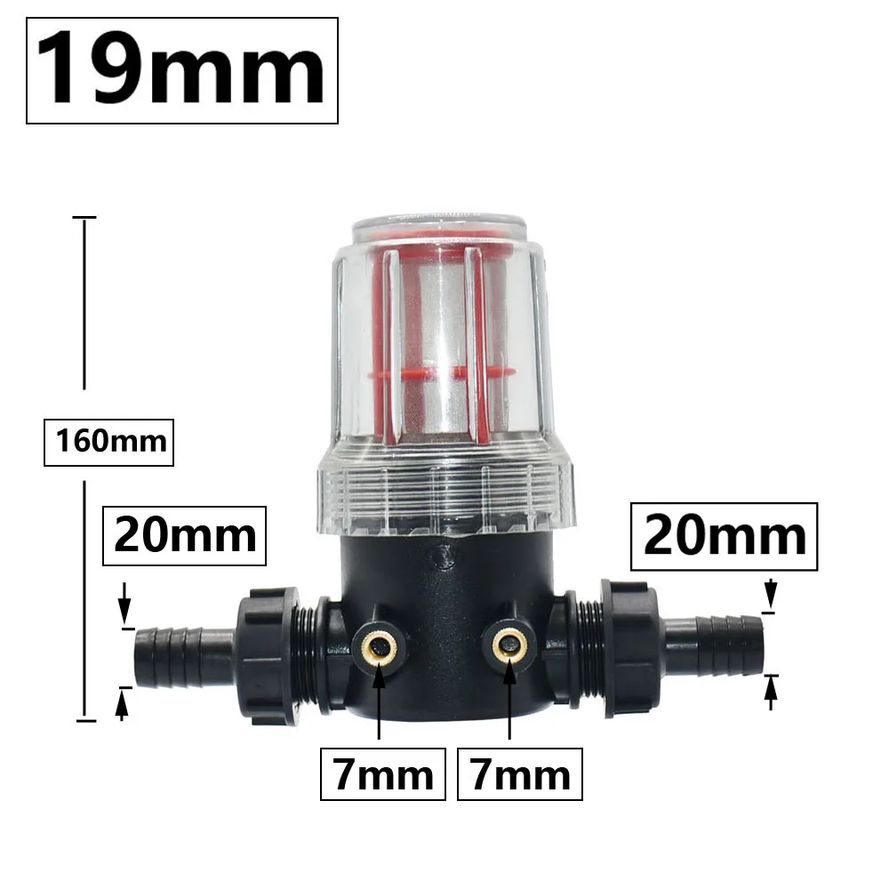 Transparent 60 Mesh Fine Filtration Filter w/ 19mm 25mm Barbed Connector Garden Irrigation Filter Agriculture Tools