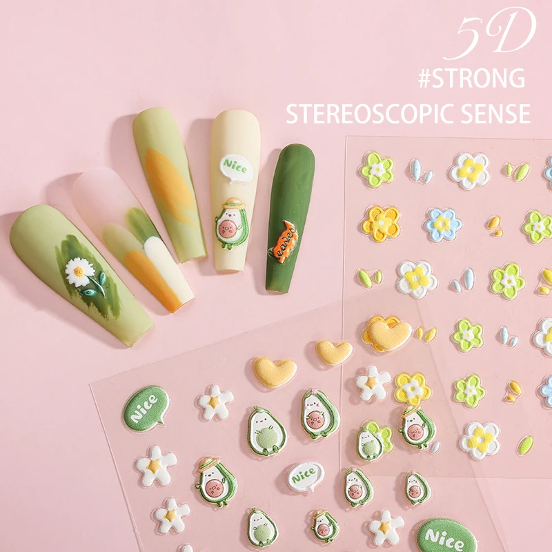 Flower Nail Sticker Custom 3D French Style Nail Art Made From Durable Paper Plastic and PET for Nail Beauty