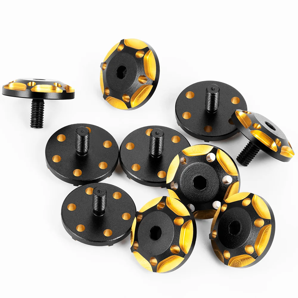 YEAHRUN 2Pcs Aluminum Rear Wing Fixed Mount Bracket Buttons M3 Screws for Sakura D4 D5 1/10 RC Sport Drift Car Upgrade Parts