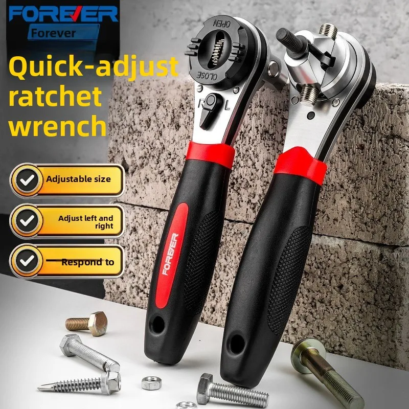 Multi functional adjustable socket telescopic two-way ratchet wrench, lightweight and flexible, portable and easy to carry