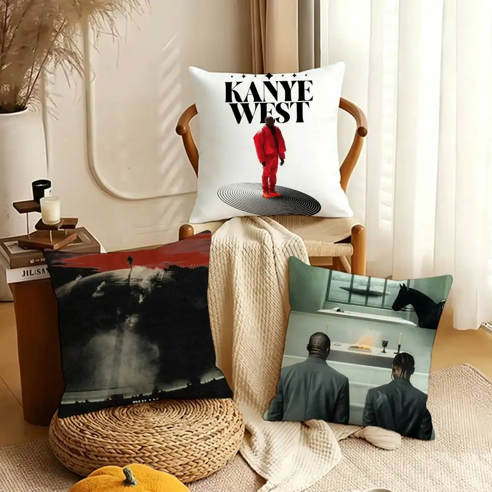 K-Kanye W-West Pillow Case Living Room Sofa Cushion Cover Suitable For Home Bedroom Room Decoration