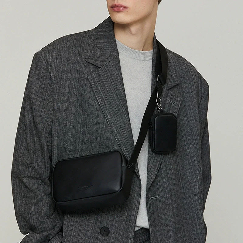

Hot Men's Bag Luxury PU Leather Shoulder Crossbody Bags with Small Purse Mini Square Box Purses Messenger Bags For Unisex