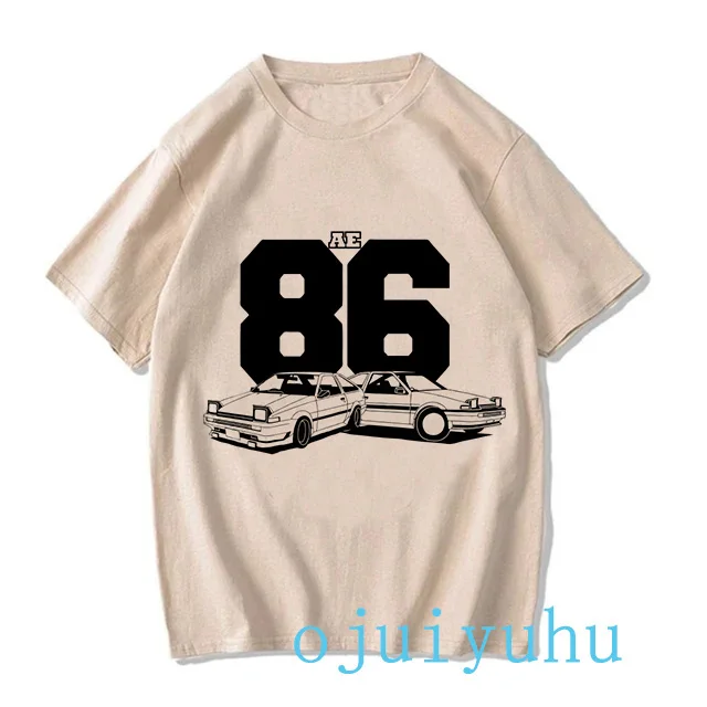 Japanese Anime Cartoon Gothic EU Size Summer Tops Initial D T-Shirt Men Graphic Tee Shirt AE86 Funny Harajuku Manga T Shirt Male