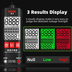 BSIDE-LCDデジタルマルチメーター,電圧計,検出器,非接触ペン,デュアル範囲,ライブワイヤー,オーム,hz,ncv,バックライト計,a1