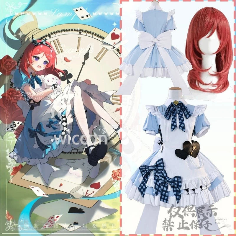 

Anime Love Live u's Ccosplay GiGO Cafe Costume Maki Nishikino Kawaii Lolita Dress Maid Suits 코스프레 Summer Sweet Halloween Party