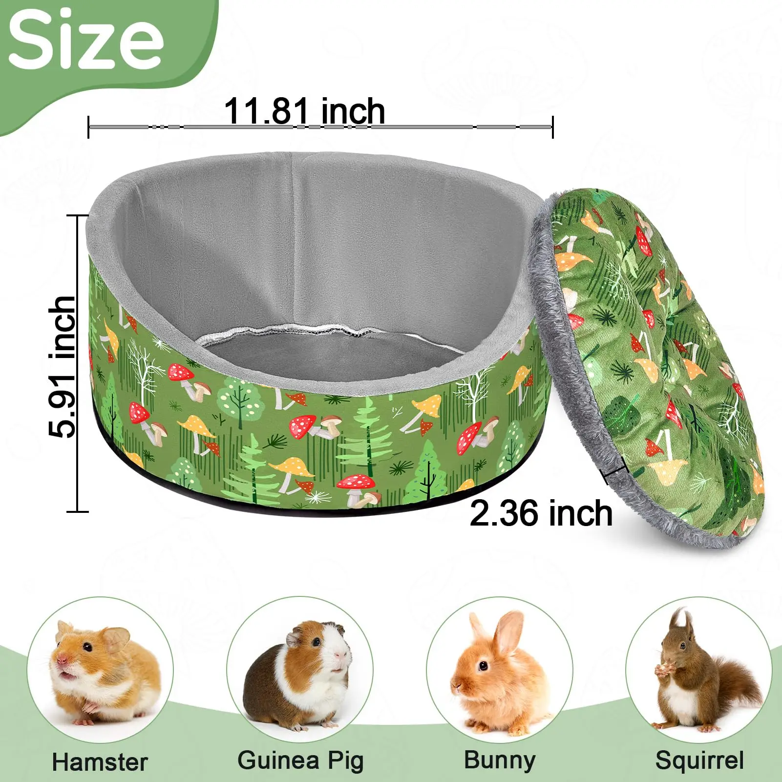 Meerschweinchen-Bett Weiches Kaninchenbett mit Dicker Abnehmbarer Matte Maschinenwaschbares Gemütliches Meerschweinchen-Haus für Hasen Rundes Schalenbett – Detail 2