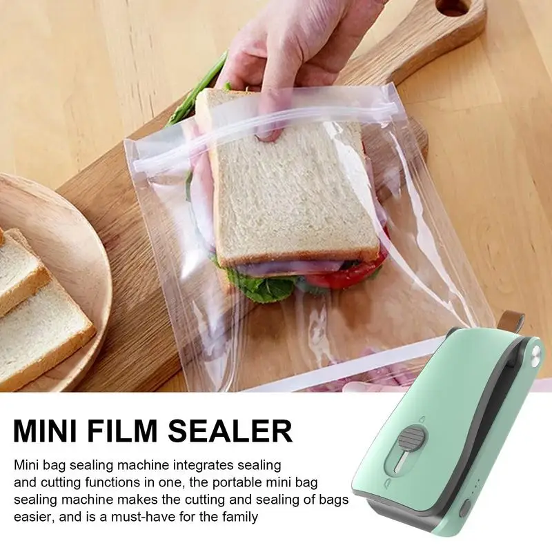 Mini Sealing Machine 2 IN 1 Mini Bag Sealer USB Chargable Portable Sealer For Plastic Bag Food Storage Packing  Kitchen Gadgets