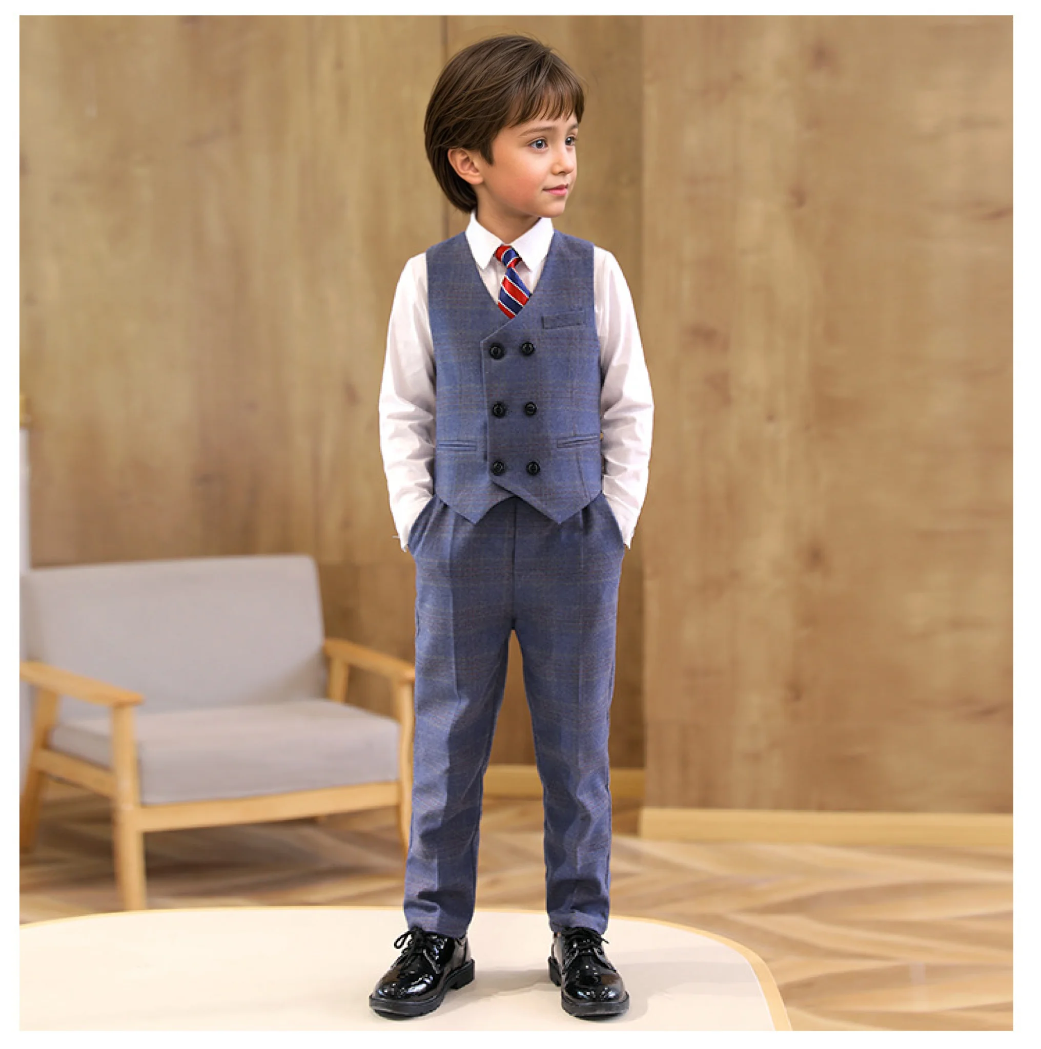 Gentleman Boys Formal Wedding Birthday Prom Suit Set 1-11Years Children's Piano Host Speech Performance Costume
