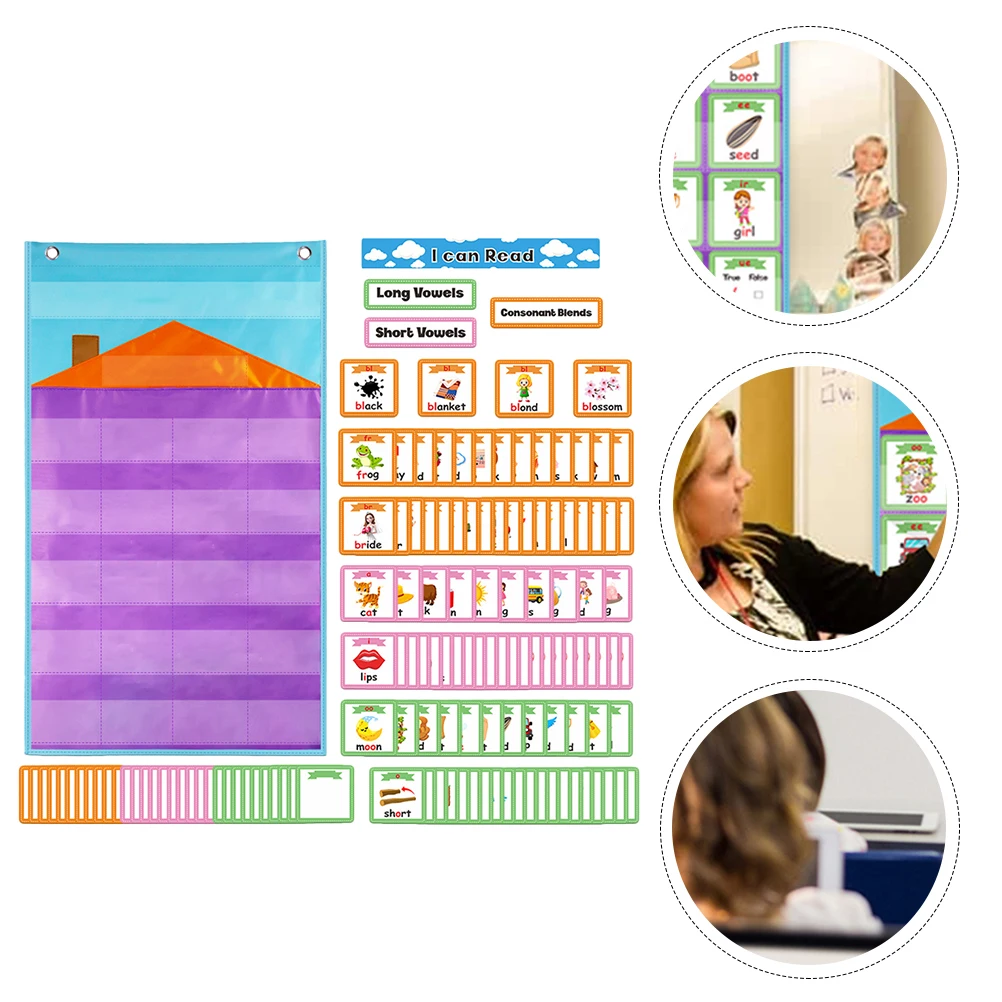 1 set 1 set di carte alfabetiche Kit di apprendimento Grafico tascabile per bambini Design sospeso Gioco di memoria per l'ortografia Strumento di puzzle per l'educazione precoce
