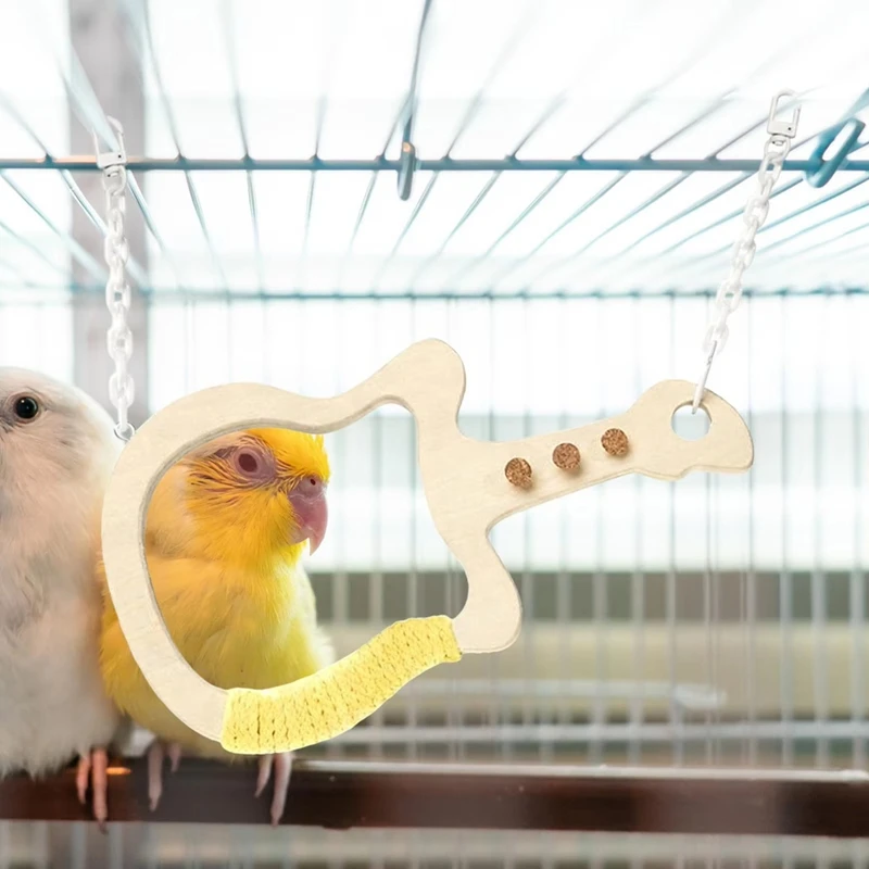 

Птичий окунь, интерактивная подставка для игрушки на гитаре, окуни из натурального дерева, птичьи качели для скалолазания, шлифовки попугая, корелла, ара