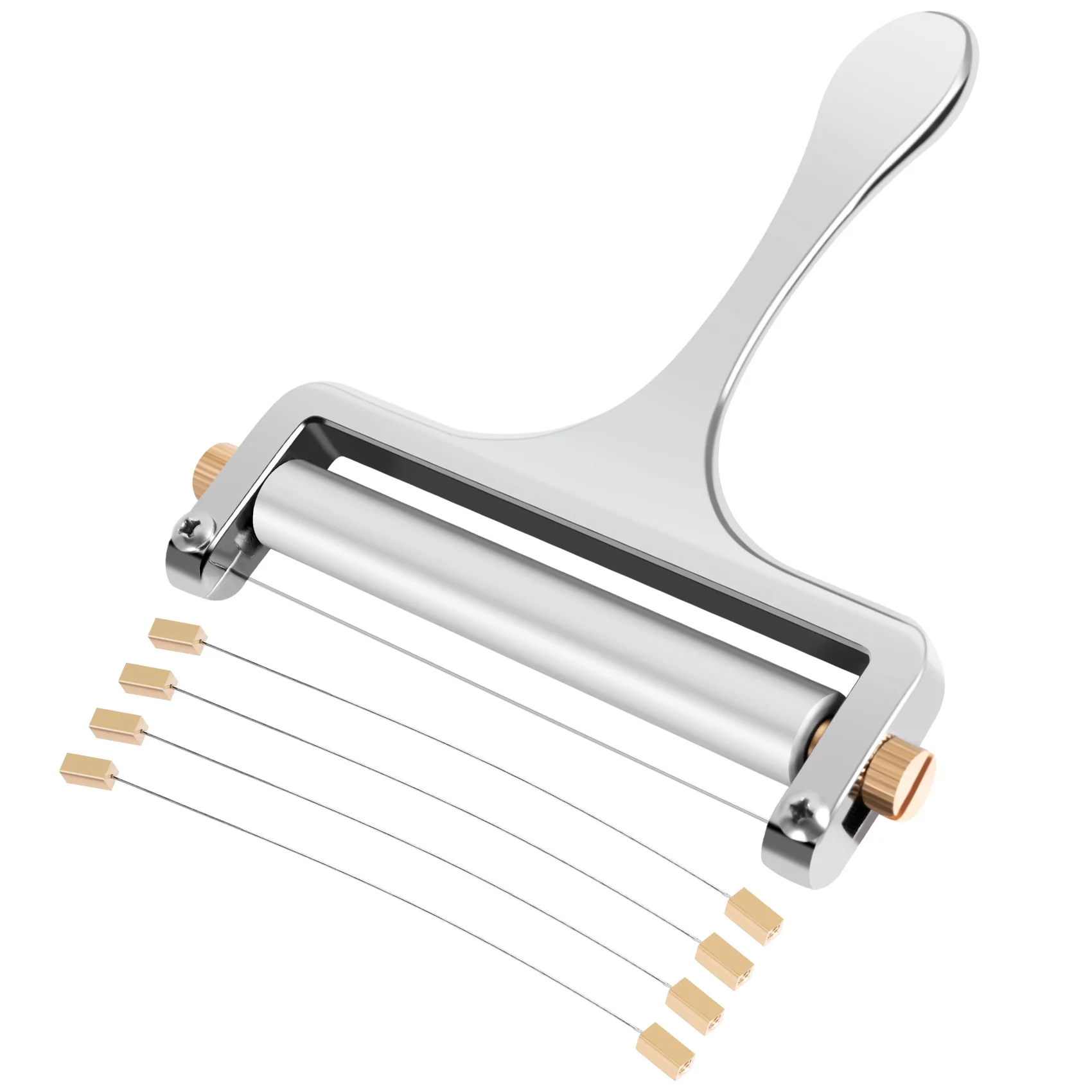 

A71Z Cheese Slicer, Adjustable Thickness Heavy Cheese Slicers with Wire for Soft & Semi-Hard Cheeses -4 Cutting Wire Included