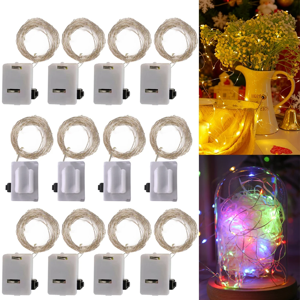 

LED String Lights with Snap-On, Battery Operated Fairy Lights Silver Wire Christmas Lights 3 Speed Modes Balloons LED Lights