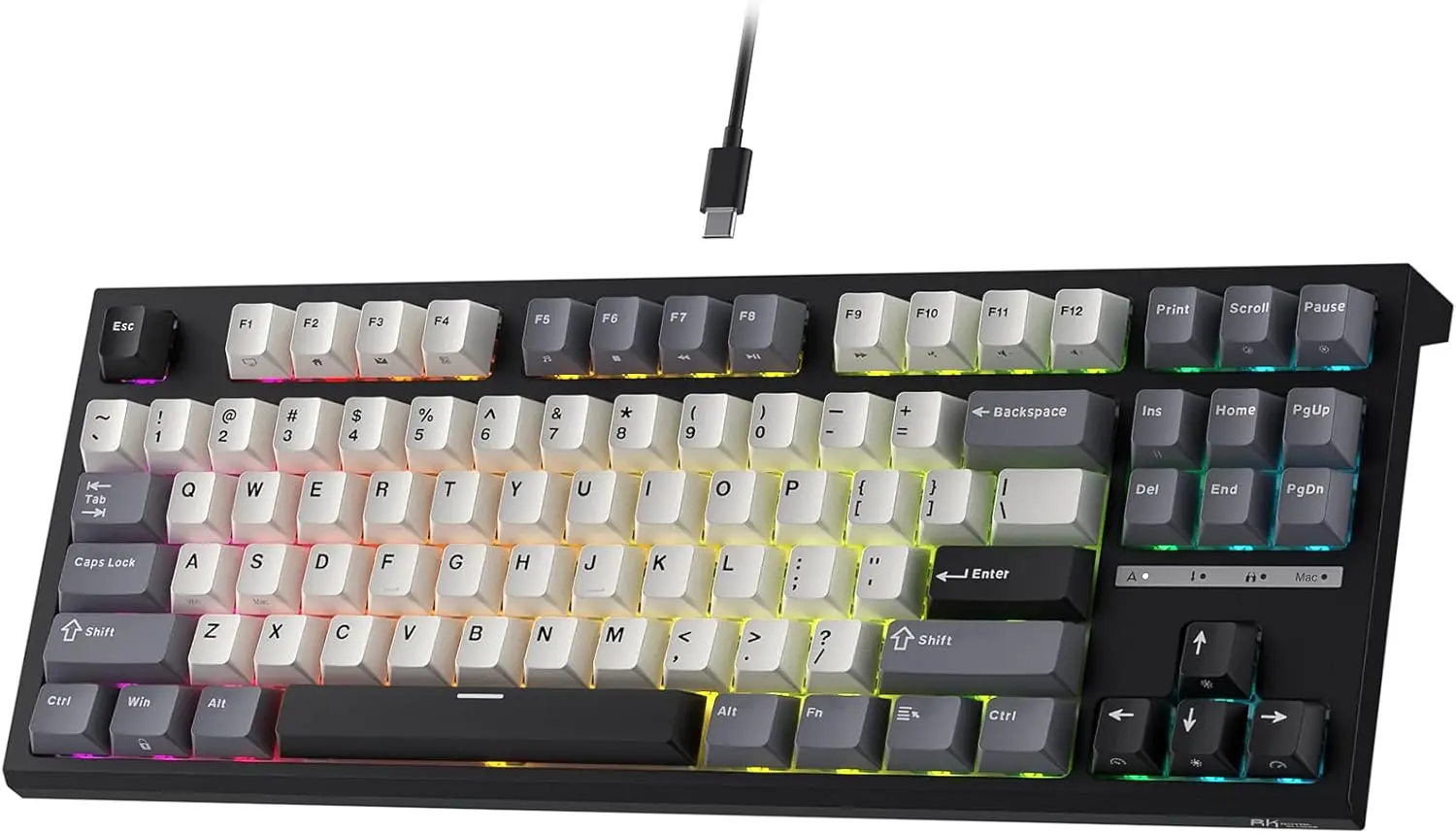 

Игровая клавиатура C87 HE Rapid Trigger, проводная RGB-механическая клавиатура 75% TKL, магнитный переключатель с эффектом Холла, скорость отката 8 КГц, FPS Gamer